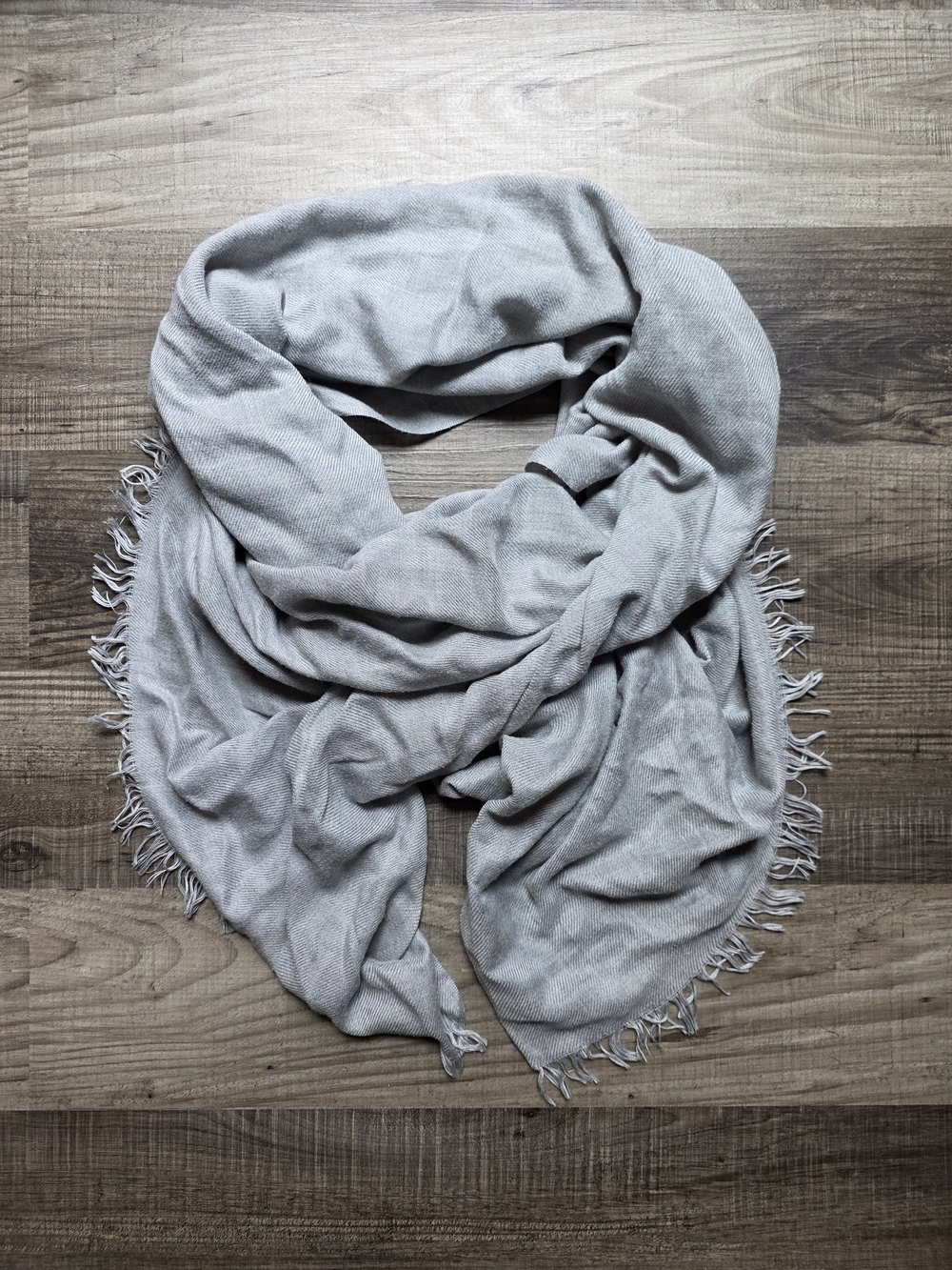 H&M Light Gray Fringed Wrap Scarf